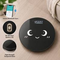 Báscula Inteligente Bluetooth para Grasa Corporal, Báscula Digital Redonda para Baño con Sincronización con APP, Báscula Electrónica de IMC de Alta Precisión para el Hogar, Regalo