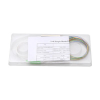 Pemisah PLC serat modul tabung baja Mini, 1x4 dengan SC APC UPC G657A1 SM 0.9mm peralatan optik
