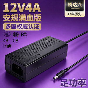 12V 4A <b>Power</b> <b>Adapter</b> 48W DC Output <b>US</b> Plug For LED Light Laptop Industrial PC - Product Image 2