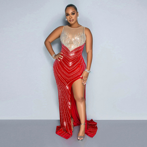 <span class=keywords><strong>Vestidos</strong></span> de Fiesta Elegantes sin Mangas, Largos hasta el Suelo, <span class=keywords><strong>para</strong></span> Invitadas de Boda, con Abertura Lateral, <span class=keywords><strong>para</strong></span> Mujer - Product Image 4