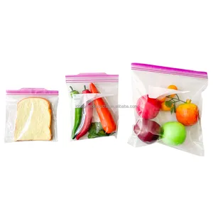 AIUDO Accueil OEM Forte Réutilisable En Gros Sans BPA Transparent Sandwich Quart Gallon Snack Congélateur Emballage Double Sac À Fermeture Éclair