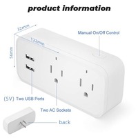 Prise intelligente WiFi électrique, application EWelink et contrôle vocal Alexa, surveillance de la consommation, minuterie, compte à rebours, utilisation en garage, extérieur, hôtel, camping-car