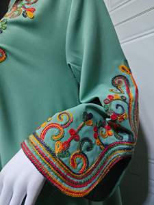 Abayas Elegantes Nuevas con Bordado de Flores, Manga Larga, Cuello en V, Largo hasta el Tobillo, para Mujeres Musulmanas, Tallas Grandes, en Oferta - Product Image 6