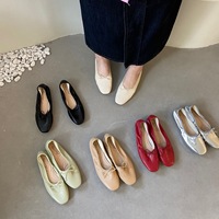 XINZI RAIN Chaussures de Ballet Personnalisées à Faible MOQ pour Dames, Élégantes Ballerines Pliables en Cuir PU Souple pour Femmes