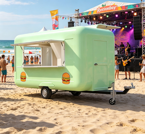 Remolque de Comida Curvo de un Solo Eje con Ventana de Servicio LED, Carrito Móvil para Venta de Hamburguesas y Perritos Calientes para Playa, Festival de Música - Product Image 3