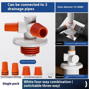 ท่อระบายน้ำแบบ 2-in-1 ABS ป้องกันกลิ่น ท่อระบายน้ำทิ้งในห้องน้ำแบบทันสมัย พร้อมตัวกรองดับกลิ่นแบบพิเศษ ข้อต่อท่อระบายน้ำแบบสามทางสำหรับการระบายน้ำอย่างมีประสิทธิภาพ - Product Image 6