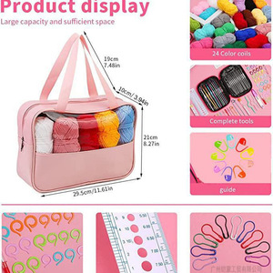 D&amp;D 127 PCS DIY Hand Crochet Hook Set Kit Comfortable Warm Soft Wool Yarn for <strong>Beginners</strong> <strong>Square</strong> Sewing Kit for Hand Gifts