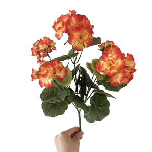 <b>Artificial</b> Begonia <b>Flowers</b> Silk <b>Flower</b> <b>Arrangement</b> Autumn Colored Crabapple Blossoms Wedding Home Decor 5-Headed - Product Image 2