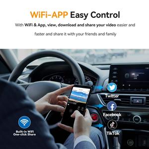 กล้องวิดีโอ Dvr ในรถยนต์ขนาดมินิ2023 P,กล้องติดรถยนต์ Dvr คู่ด้านหลัง2160P ควบคุมด้วย WiFi ในตัวกล้องติดรถยนต์ด้วย Blackbox 4K 1080 - Product Image 3