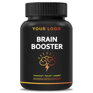 Cápsula cerebral Nootropics Booster com Ginko Biloba,DMAE, Vitamina B12,Bacopa Monnieri Melhorar a memória e clareza Melhorar o foco e mente