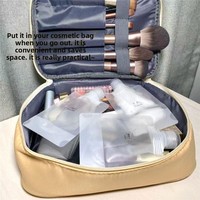 Sac de voyage portable pour liquides, pochette épaisse en PP refermable avec bec verseur, sac de transport pour échantillons cosmétiques