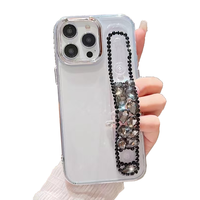 Coque de téléphone portable de luxe scintillante avec support et diamants 3D pour iPhone Xr X Xs 7 8 11 12 13 14 15 16 17 Plus Pro Max