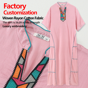 Custom Factory Women's Embroidered Islamic Muslim Robe Luxurious Abaya Dress <strong>Kaftan</strong> <strong>Plus</strong> <strong>Size</strong> Sleepwear - Product Image 3