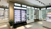 EN STOCK Vitrine de présentation en acrylique haut de gamme avec porte verrouillable en verre pour magasin de détail, mobilier de pharmacie avec tiroir de rangement