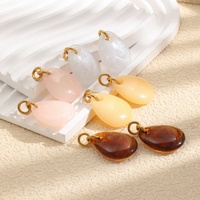 Boucles d'oreilles clous ovales hypoallergéniques en acrylique, bijoux fantaisie pour femme, en acier inoxydable, luxe léger, haute couture, cadeau