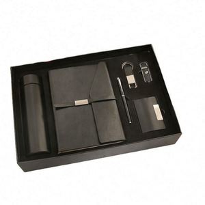 Luxury 4-In-1 Men's Pu Notebook Wallet Keychain Pen Custom Logo Corporate Executive Thanksgiving <b>Gift</b> <b>Set</b> - Product Image 4