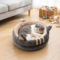Coussin de repos pour animaux de compagnie en forme de patte de chat, double couche, doux et chaud, pour chats et chiens, lit de repos intérieur mignon en forme de patte pour petits animaux