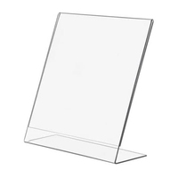 Porte-affiche en acrylique transparent à dos incliné 8.5 * 11in pour support de panneau de menu d'affichage Flyer