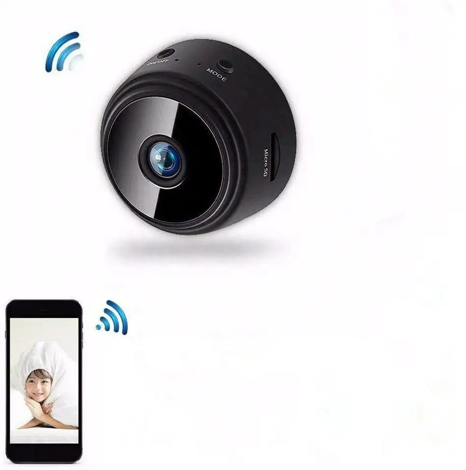 Petite caméra de sécurité sans fil, babyphone vidéo, avec mouvement nocturne activé, petite caméra espion cachée, pour nounou