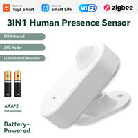 Détecteur de Présence Humaine Zigbee + Capteur de Mouvement PIR, Détecteur de Luminosité, Radar Intelligent 24GHz à Ondes Millimétriques, Compatible Home Assistant et Google
