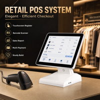 Système de point de vente à double écran, caisse enregistreuse Android, imprimante thermique USB Bluetooth, processeur I5-10e génération, 4 Go de RAM, lecteur de cartes MSR, petite entreprise