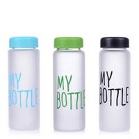 Bouteille d'eau de sport en plastique transparent 500 ml à boire directement avec couvercle, logo personnalisé acceptable