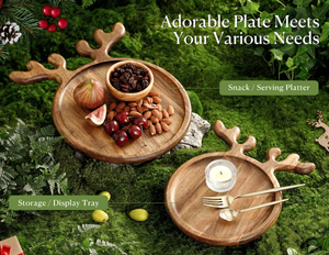 Bandeja de Navidad de madera Tablero de madera decorativo Forma de alce Plato de servicio <span class=keywords><strong>Vajilla</strong></span> de vacaciones Asta de Navidad Frutero Natural - Product Image 5