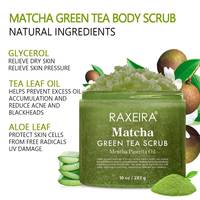 Soins de la peau de marque privée OEM exfoliant et adoucissant au sel de mer gommage au thé vert matcha pour le visage et la peau morte