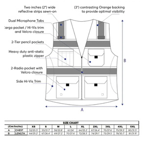 CITICITY Security High Viz Safety Vest 4 Pocket <b>Construction</b> <b>Work</b> Wear <b>Jacket</b> Enhanced Visibility Reflective Vest with Zipper - Product Image 5
