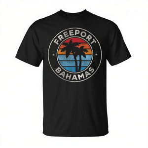 T-shirt vintage con grafica retrò anni '70 di Freeport Bahamas - Product Image 2
