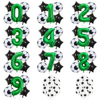 Ensemble de ballons de football sur le thème du sport pour les décorations de fête d'anniversaire des enfants, ballons en feuille de 32 pouces avec chiffres, fournitures de fête, ballons de football Globos