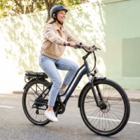 Sepeda Listrik Urban 7 28" 700C Rangka Alloy Step-Thru 36V 12.8Ah 7-Speed Stem Adjustable Rem Cakram