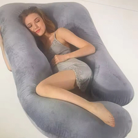 Oreillers de grossesse pour dormir, oreiller de maternité en forme de U pour dormir sur le côté - Soutien pour le dos et les jambes