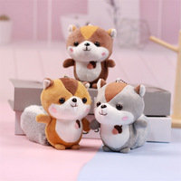 Peluche créative mignonne en forme d'écureuil à grande queue, motif noix, super douce, rembourrée en coton PP, porte-clés pour sacs féminins