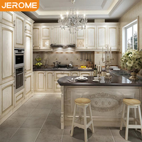 Meubles de cuisine en bois massif de style traditionnel personnalisés, style antique, armoires de cuisine modulaires peintes