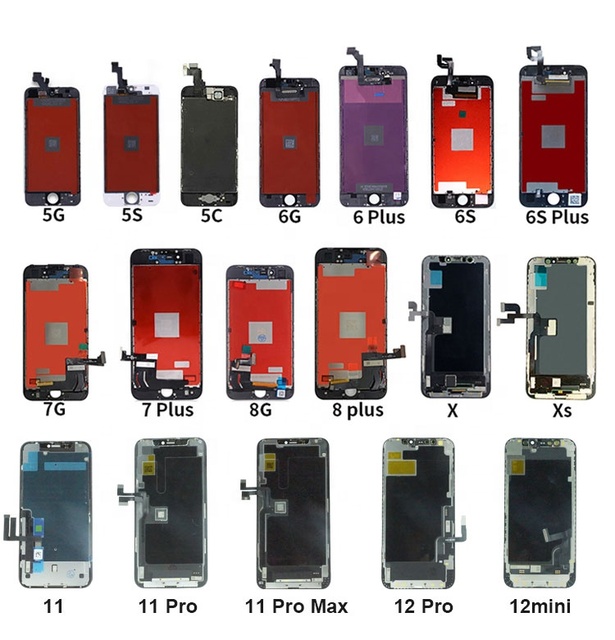 100% Tested Replacement for Iphone X 11 12 Pro Max Oled Lcd Original for Iphone 6 6s 7 8 Plus Display Lcd Screen 3A Quality