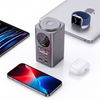 Chargeur rapide GaN 100W pour ordinateurs portables, téléphones et tablettes, chargeur sans fil avec 4 ports USB-C et 2 ports USB-A