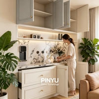 Armoire coulissante en bois composite blanc crème, grande capacité, pour chambre à coucher, hôtel, villa, mobilier domestique