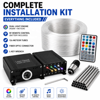 Kit de lumières étoiles à fibre optique 25W à double moteur RGBW 12 canaux pour plafond de voiture