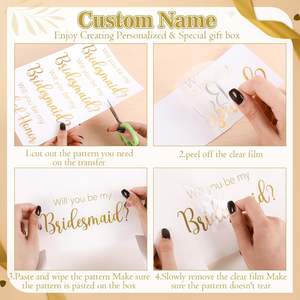 Boîtes de demande en mariage pour demoiselles d'honneur avec transfert personnalisé DIY et rubans – Boîtes « Veux-tu être ma demoiselle d'honneur ? » pour enterrement de vie de jeune fille - Product Image 4