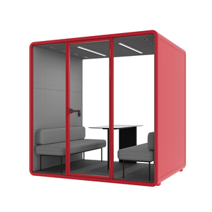 Cabine de réunion insonorisée de qualité commerciale pour 2 à 4 personnes, cabine acoustique pour espace de travail ouvert et privé - Product Image 6
