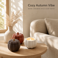 Bougies en cire de soja en céramique en forme de citrouille avec parfum de lavande pour la décoration d'Halloween et les fêtes