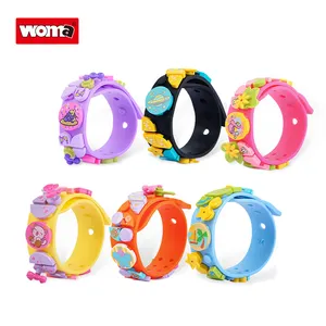 WOMA TOYS 12030 New Products Cheap Educational Children Watch Promotion Silicon Bracelet Watches Building Blocks Brick For Kids