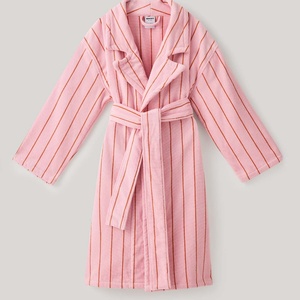 Luxury Cotton Terry Striped Bathrobe <strong>Thick</strong> Soft Spa Robe for Hotel Men Women Highly Absorbent Pink <strong>Dressing</strong> <strong>Gown</strong> - Product Image 2