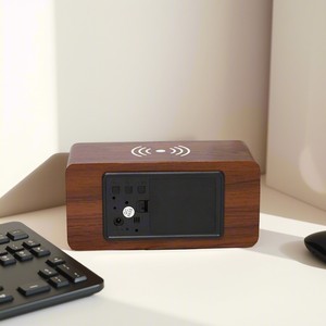 Vente directe d'usine, haut-parleur sans fil à LED, horloge électronique rectangulaire avec affichage de l'heure, de la température et de la date, réveil pour chambre à coucher, salon - Product Image 6