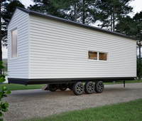 Skyacross2618 Maison conteneur préfabriquée de luxe extensible en acier de 20 pieds et 40 pieds, sur remorque, 2-3 chambres, pour hôtel, bureau, école, ferme