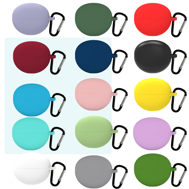 High Quality Earbuds Protective Shell Case With Keychain Silicone Shockproof Earphone Cover for Huawei FreeClip Case