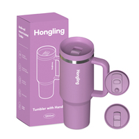 Hong Ling, 40oz, 304 tazas de acero inoxidable para beber al vacío, vaso de doble pared, tazas aisladas de Metal, diseño ergonómico fácil de agarrar