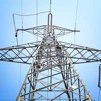 Menara Kabel Listrik Tegangan Tinggi 220KV, Struktur Baja Q345, Sirkuit Ganda, Berlapis Galvanis