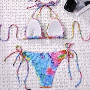 Costume da bagno bikini a due pezzi da donna 2026, modello <span class=keywords><strong>Mikro</strong></span>, sexy, brasiliano, personalizzabile, con stampa floreale, per fornitori di costumi da bagno - Product Image 5